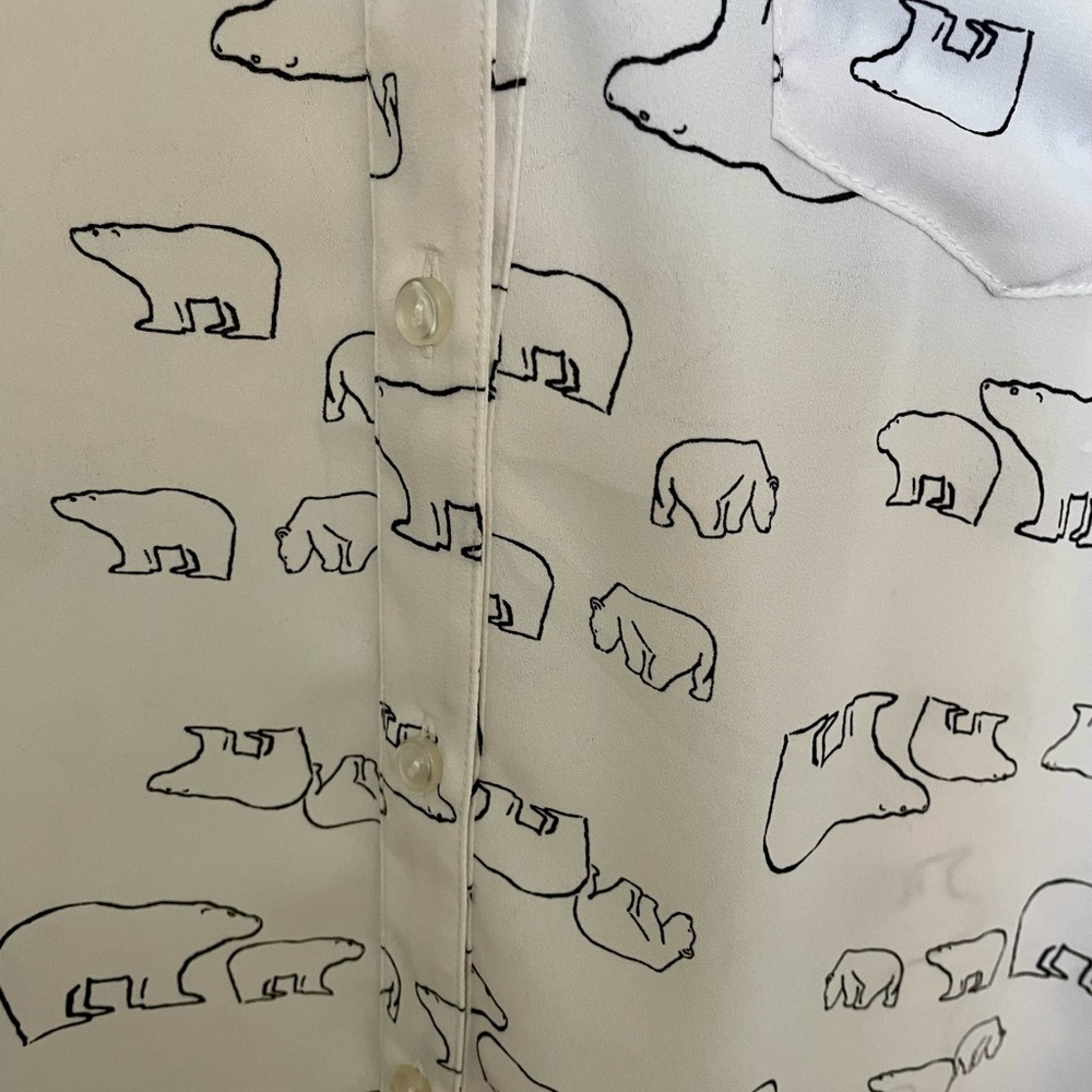 The Limited Black and White Bear Print Blouse - Picture 3 of 4
